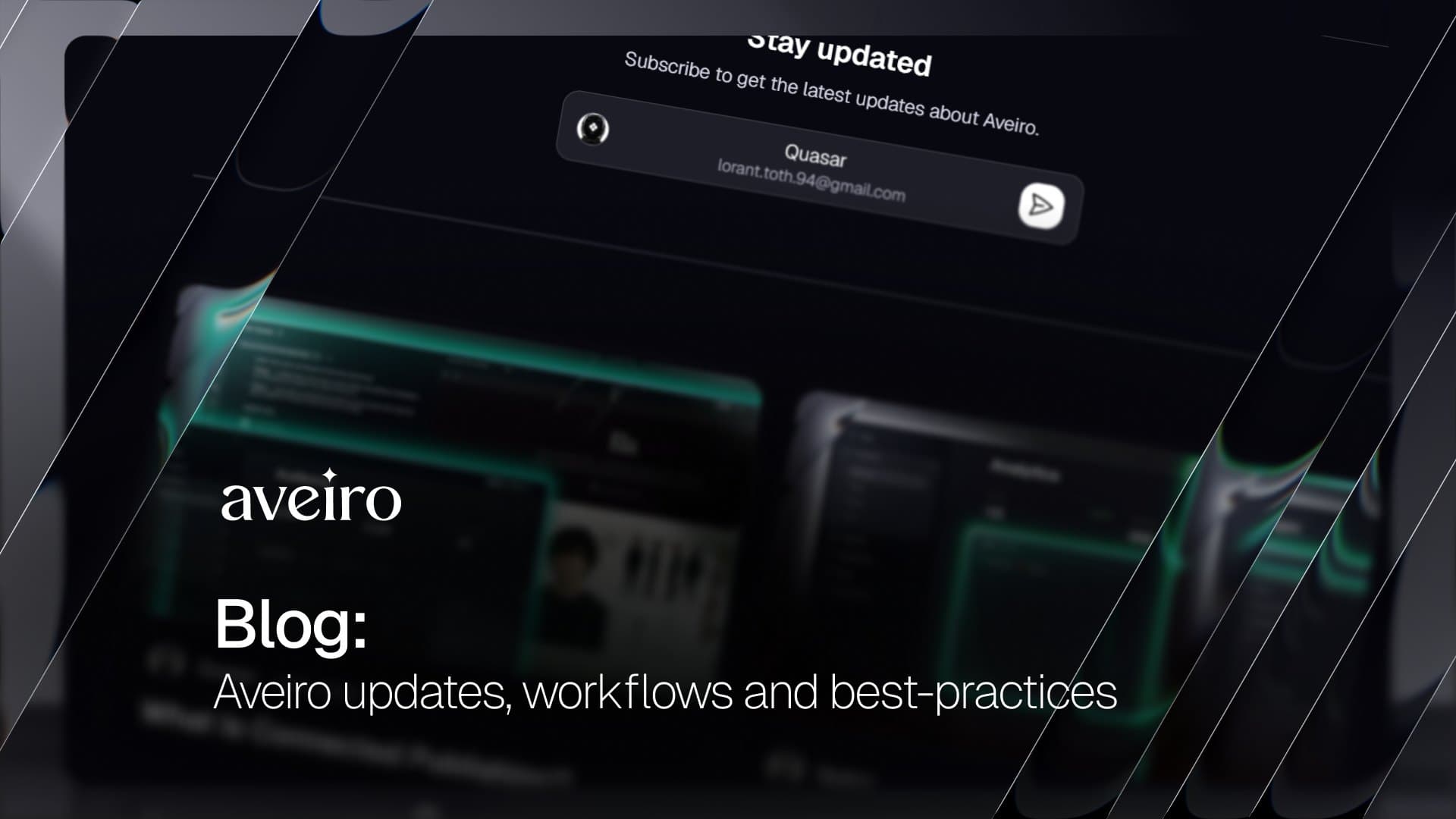 Aveiro Blog: Aveiro’s emerald-accented docs and blog site delivers 19 pages of actionable guides (build docs/portfolios, connected publishing) and product updates (AI edits…
